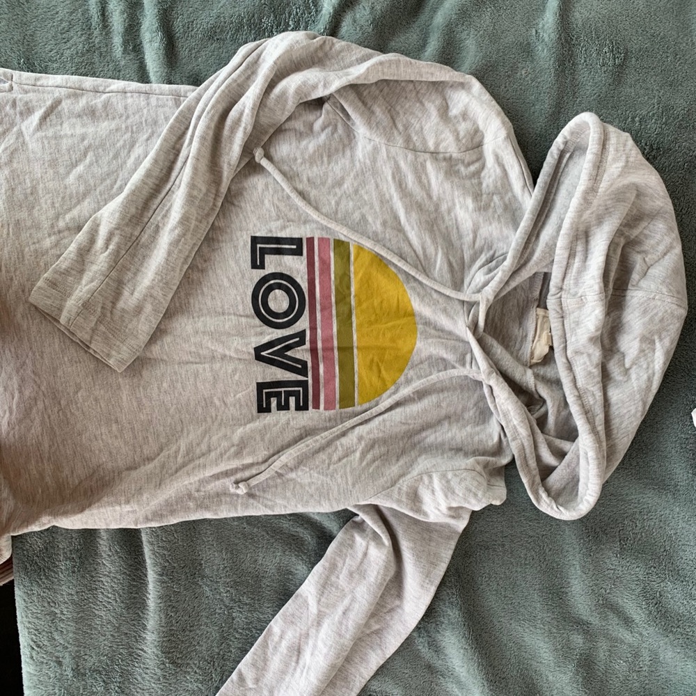 Grey cropped Love Thin sweater
